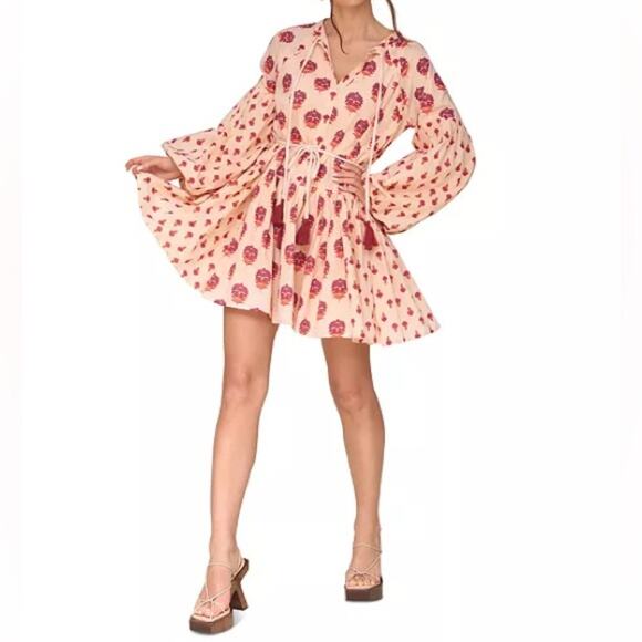 Avec Les Filles Women's Cotton Mixed-Print Mini Dress Sunset Multi Sz 8 - Picture 10 of 10